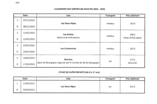 Nos activités de Ski Loisir
